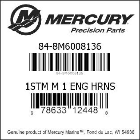 Bar codes for Mercury Marine part number 84-8M6008136