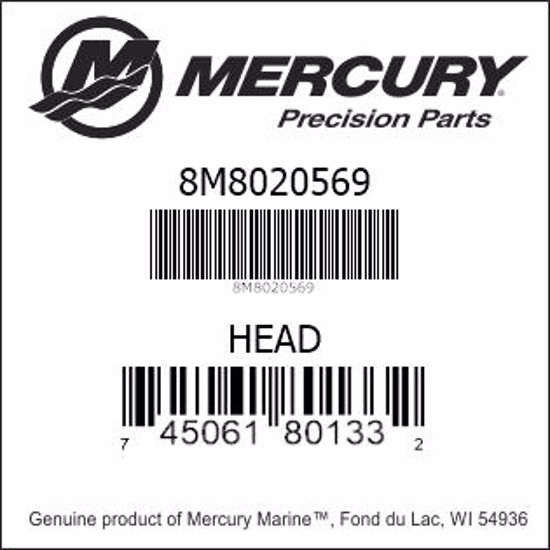 Bar codes for Mercury Marine part number 8M8020569