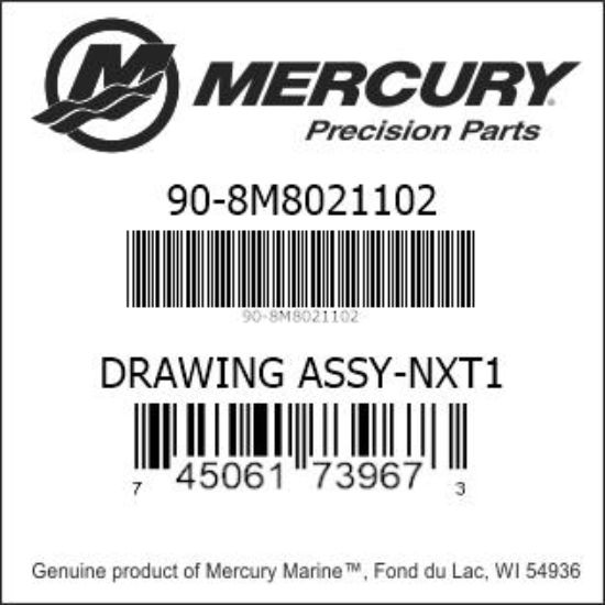 Bar codes for Mercury Marine part number 90-8M8021102