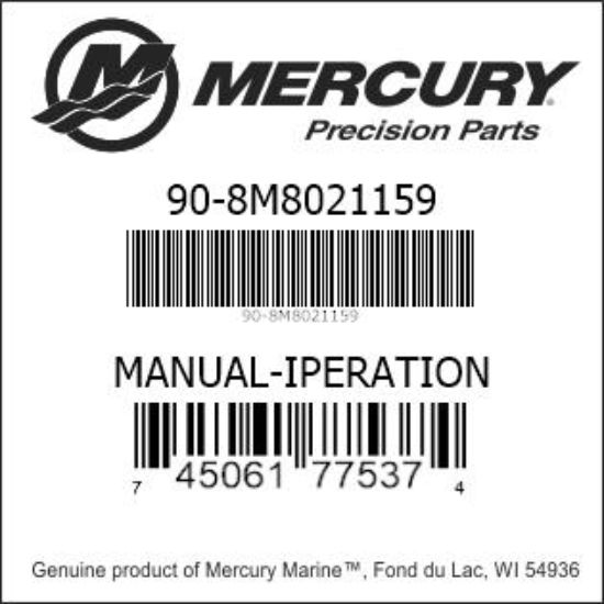 Bar codes for Mercury Marine part number 90-8M8021159