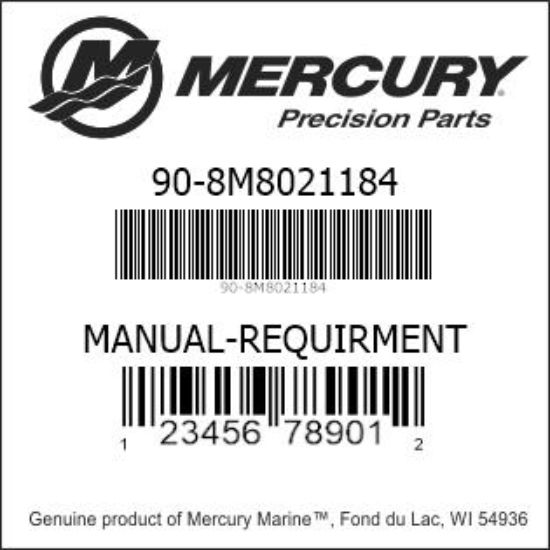 Bar codes for Mercury Marine part number 90-8M8021184
