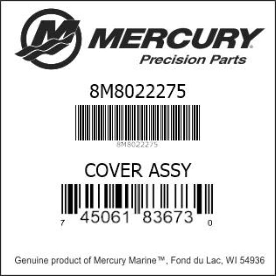 Bar codes for Mercury Marine part number 8M8022275