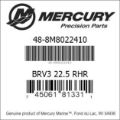 Bar codes for Mercury Marine part number 48-8M8022410