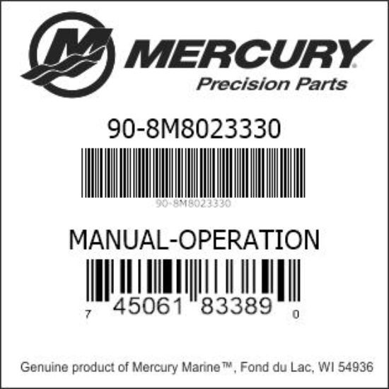 Bar codes for Mercury Marine part number 90-8M8023330