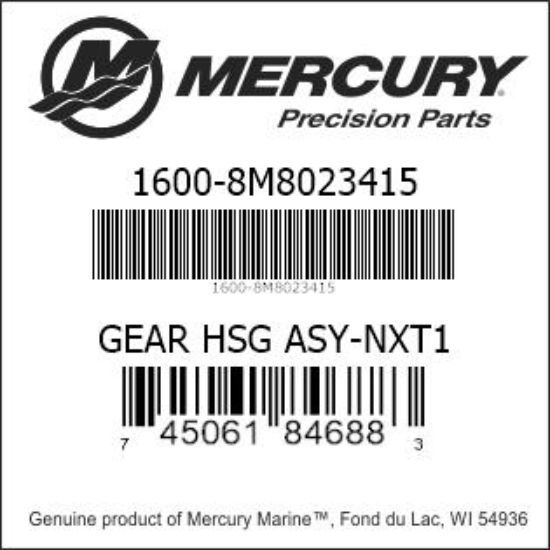 Bar codes for Mercury Marine part number 1600-8M8023415