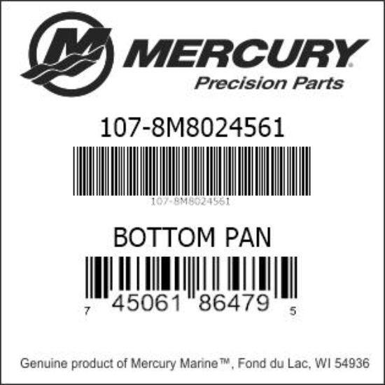 Bar codes for Mercury Marine part number 107-8M8024561