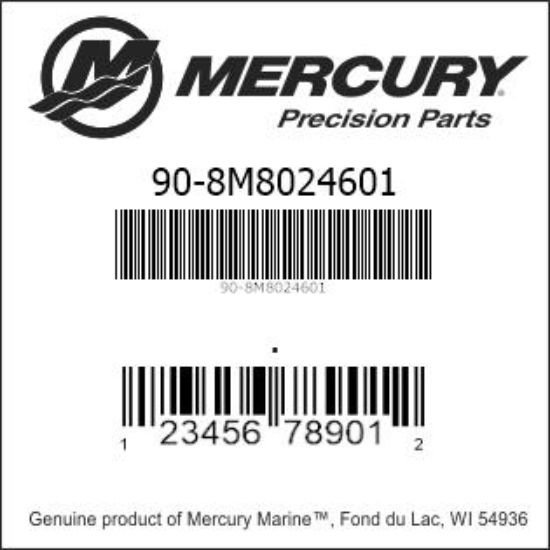 Bar codes for Mercury Marine part number 90-8M8024601