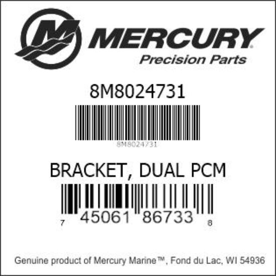 Bar codes for Mercury Marine part number 8M8024731