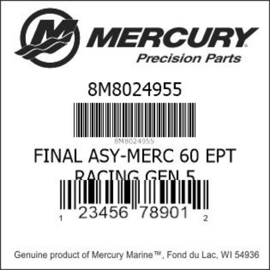 Bar codes for Mercury Marine part number 8M8024955