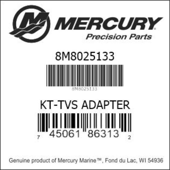 Bar codes for Mercury Marine part number 8M8025133