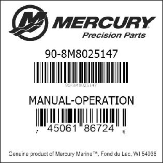 Bar codes for Mercury Marine part number 90-8M8025147