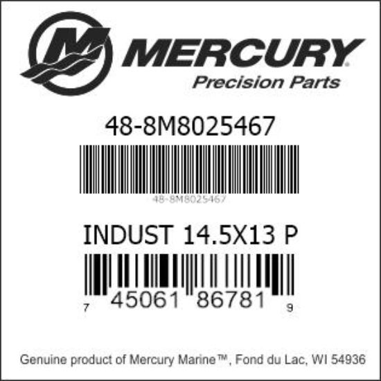 Bar codes for Mercury Marine part number 48-8M8025467