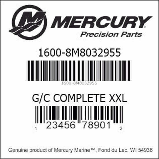 Bar codes for Mercury Marine part number 1600-8M8032955