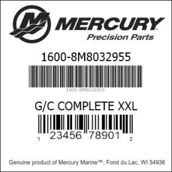 Bar codes for Mercury Marine part number 1600-8M8032955