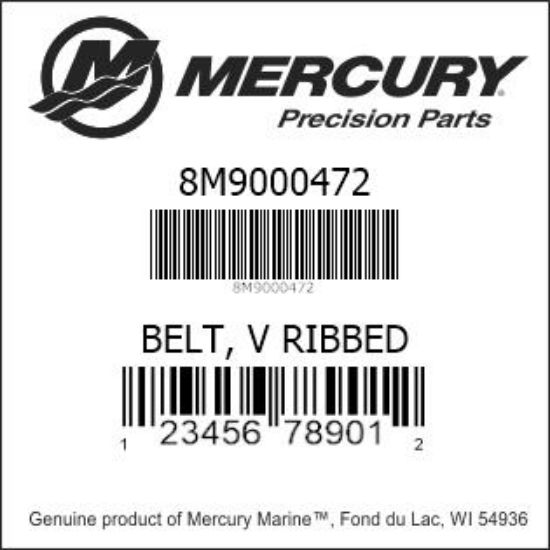 Bar codes for Mercury Marine part number 8M9000472