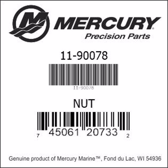 Bar codes for Mercury Marine part number 11-90078