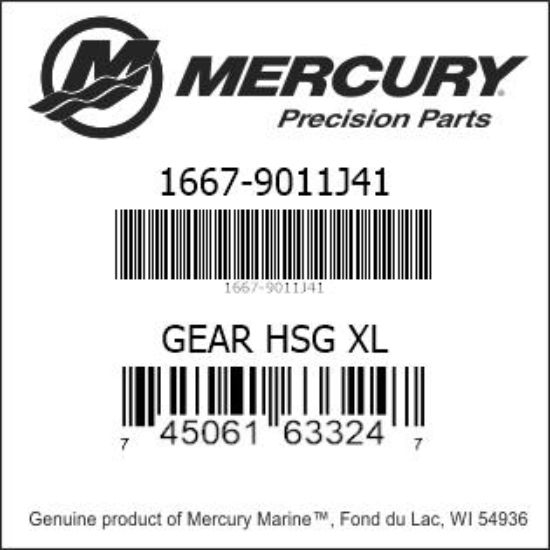 Bar codes for Mercury Marine part number 1667-9011J41