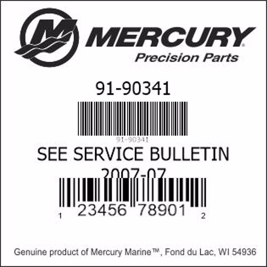 Bar codes for Mercury Marine part number 91-90341