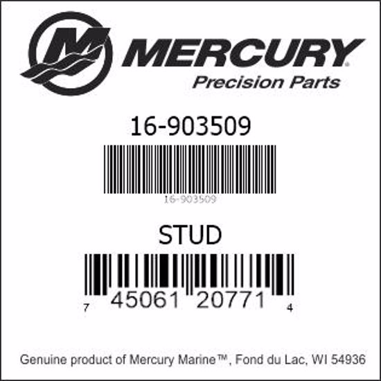 Bar codes for Mercury Marine part number 16-903509