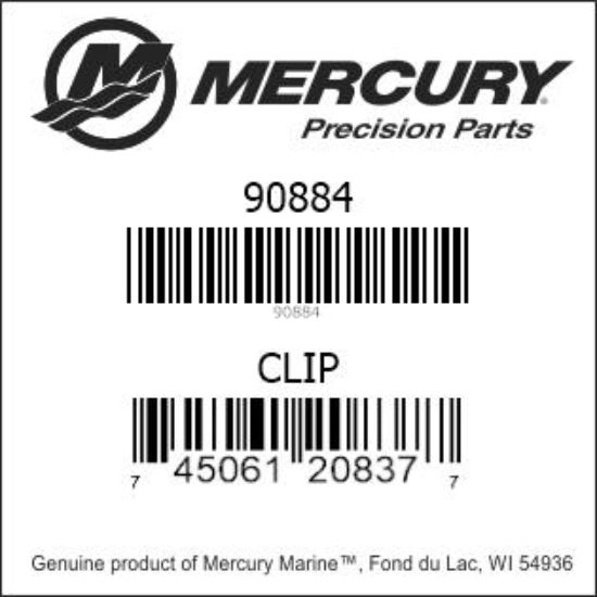 Bar codes for Mercury Marine part number 90884