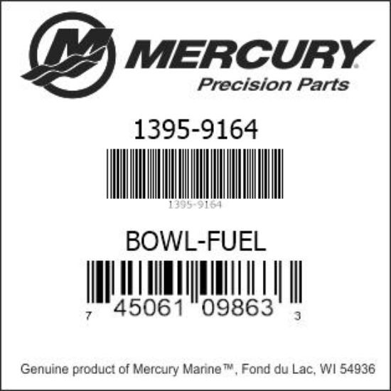 Bar codes for Mercury Marine part number 1395-9164