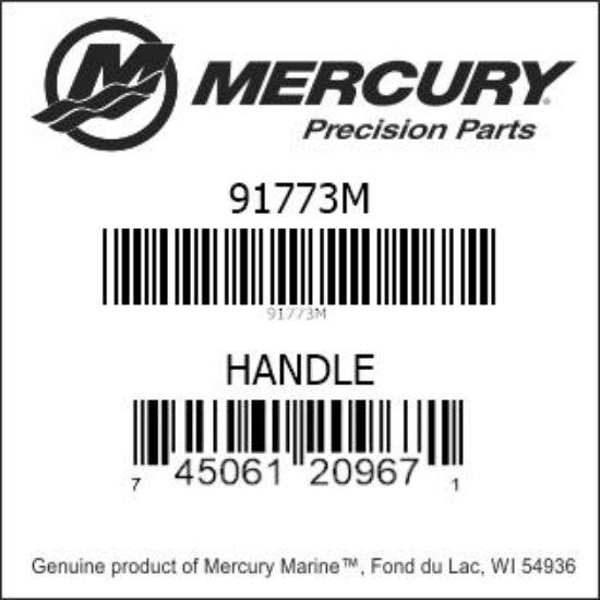 Bar codes for Mercury Marine part number 91773M