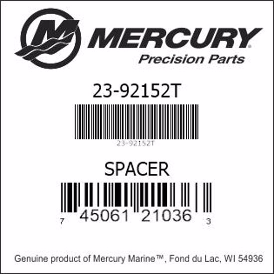 Bar codes for Mercury Marine part number 23-92152T