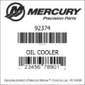 Bar codes for Mercury Marine part number 92374
