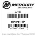 Bar codes for Mercury Marine part number 92418