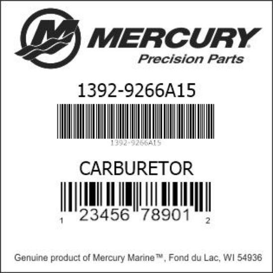 Bar codes for Mercury Marine part number 1392-9266A15