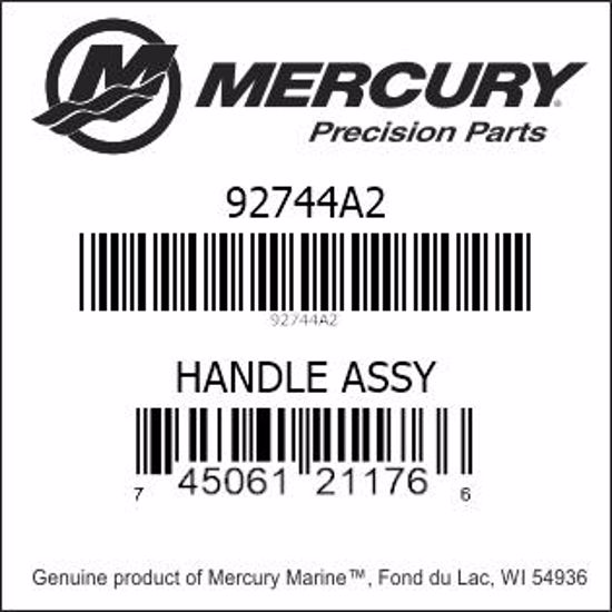 Bar codes for Mercury Marine part number 92744A2