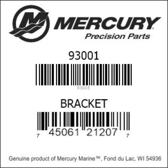 Bar codes for Mercury Marine part number 93001