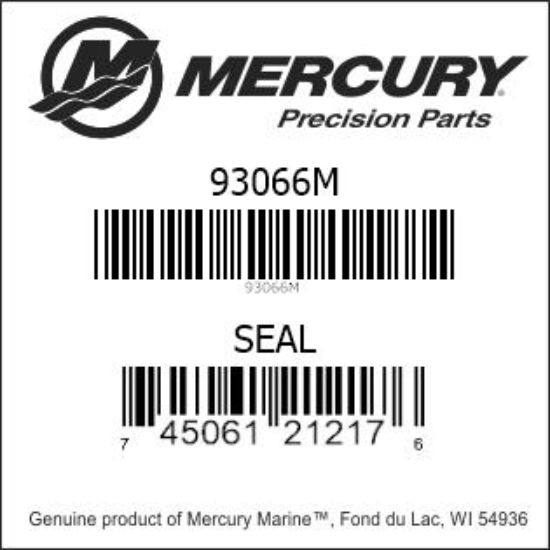 Bar codes for Mercury Marine part number 93066M