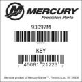 Bar codes for Mercury Marine part number 93097M
