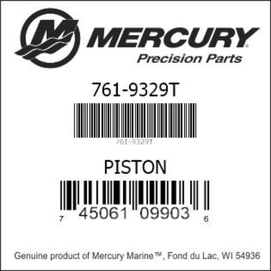 Bar codes for Mercury Marine part number 761-9329T