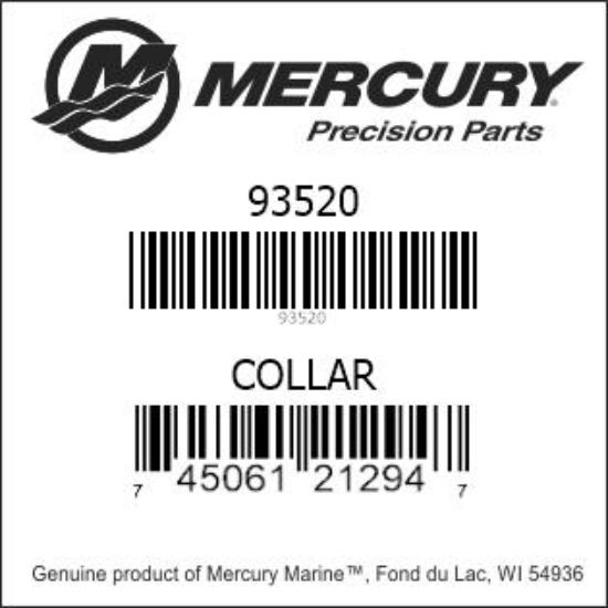 Bar codes for Mercury Marine part number 93520