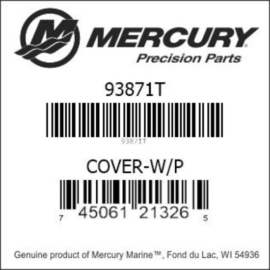 Bar codes for Mercury Marine part number 93871T