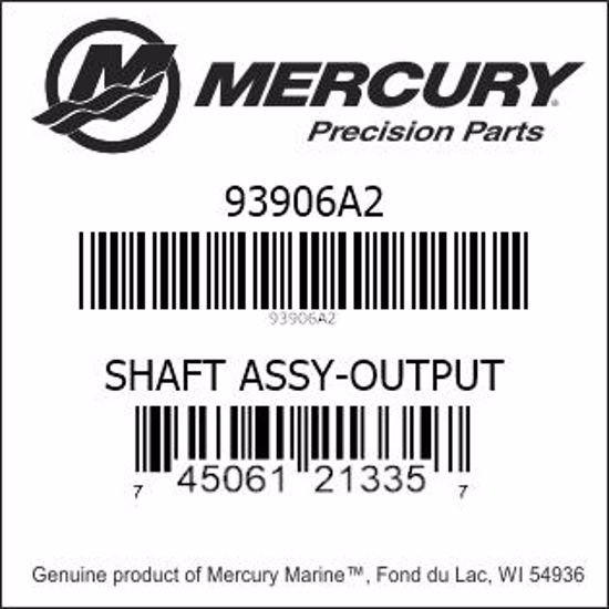 Bar codes for Mercury Marine part number 93906A2