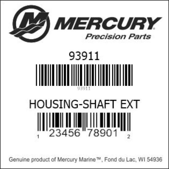 Bar codes for Mercury Marine part number 93911