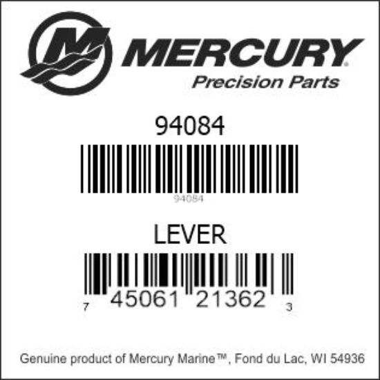Bar codes for Mercury Marine part number 94084