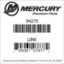 Mercury Marine part number 94275 LINK Bar codes for Mercury Marine part number 94275