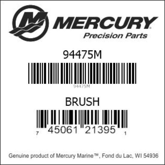 Bar codes for Mercury Marine part number 94475M