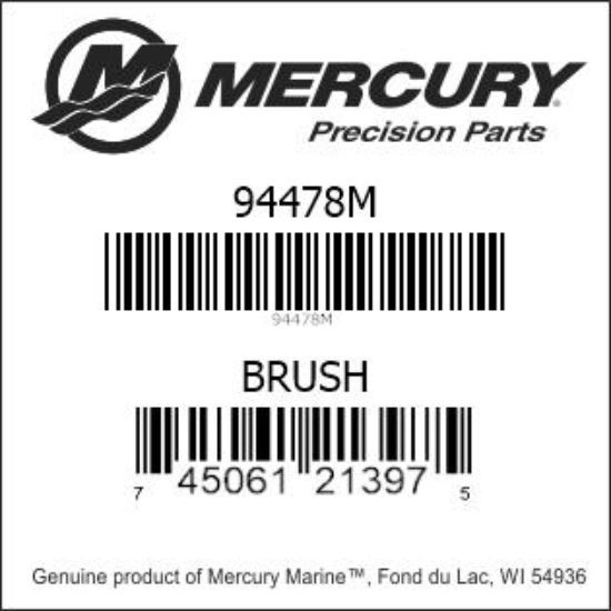 Bar codes for Mercury Marine part number 94478M