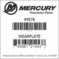 Bar codes for Mercury Marine part number 94576