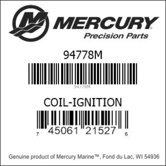 Bar codes for Mercury Marine part number 94778M