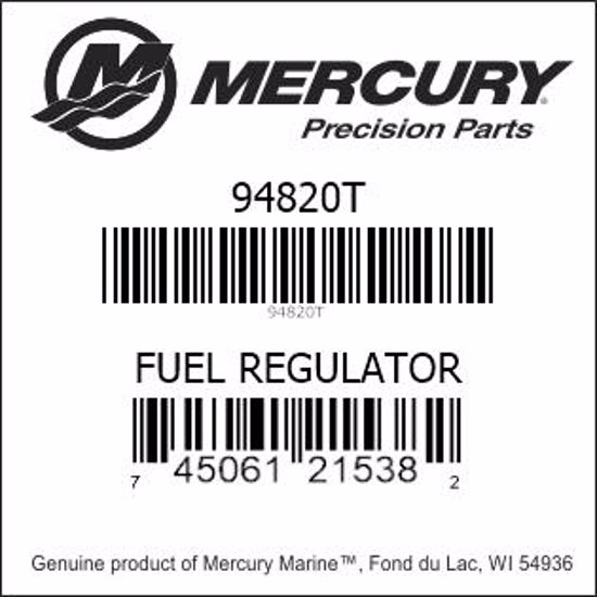 Bar codes for Mercury Marine part number 94820T