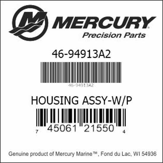 Bar codes for Mercury Marine part number 46-94913A2