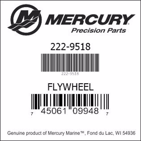 Bar codes for Mercury Marine part number 222-9518