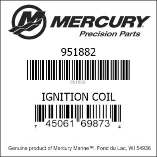 Bar codes for Mercury Marine part number 951882
