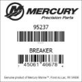 Bar codes for Mercury Marine part number 95237